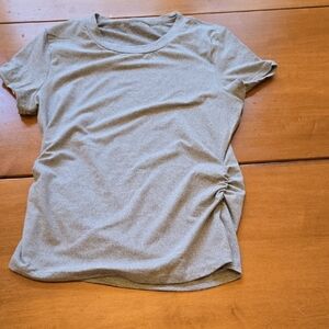 Women's Short Sleeve Ruched Side Tee - Gray
